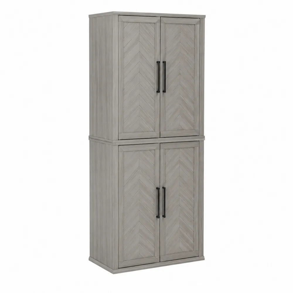 Szafa drewniana z litego drewna sosnowego 180 cm szary