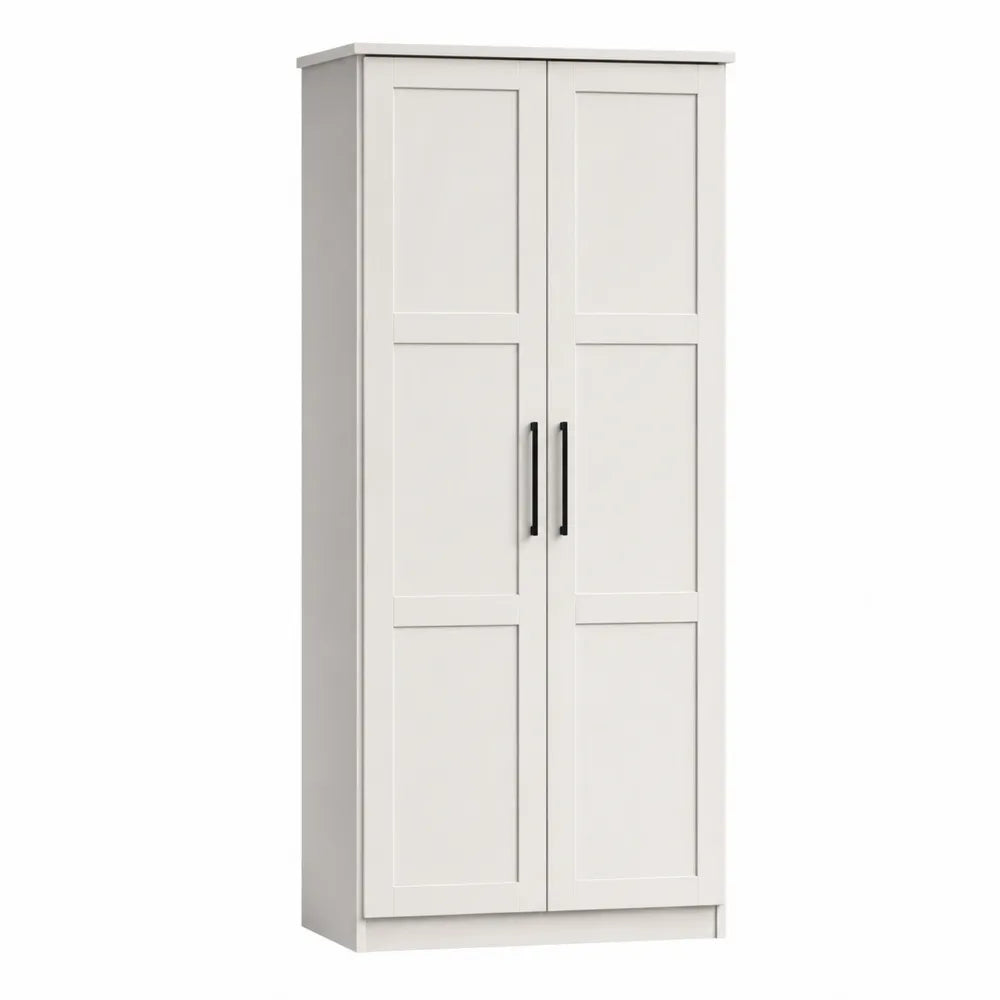 Szafa z MDF dwudrzwiowa biały 180x80x50 cm