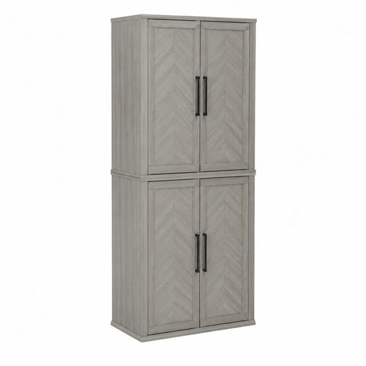 Szafa drewniana z litego drewna sosnowego 180 cm szary