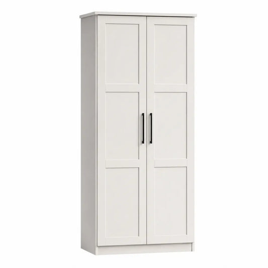 Szafa z MDF dwudrzwiowa biały 180x80x50 cm