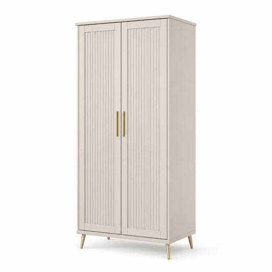 Szafa wolnostojąca dwudrzwiowa z płyty MDF beżowa 200x80x50 cm