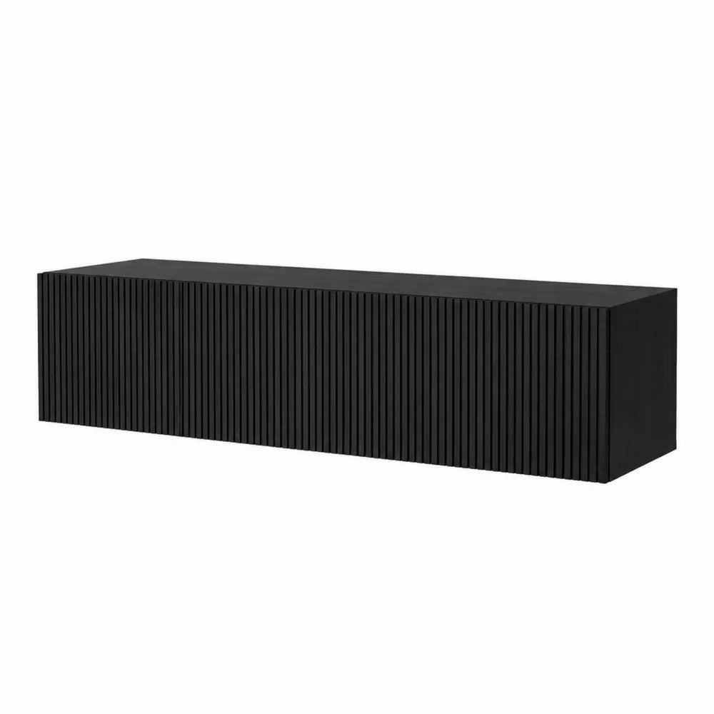 Czarna wisząca szafka RTV z płyty MDF 180x40x30 cm