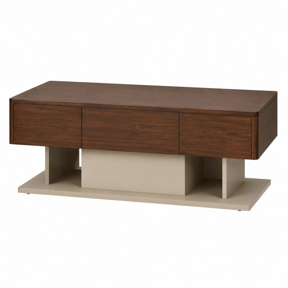 Stolik kawowy z forniru dębowego brązowy 120 cm x 60 cm x 45 cm