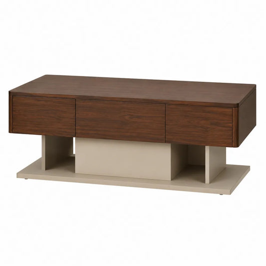 Stolik kawowy z forniru dębowego brązowy 120 cm x 60 cm x 45 cm